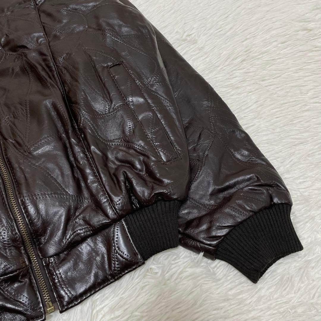 Rare patchwork lamb leather jacket L equivalent M… - image 7