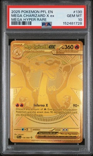 2025 POKEMON PFL EN-PHANTASMAL FLAMES MEGA HYPER RARE MEGA CHARIZARD X EX PSA 10