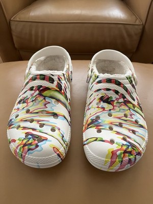 Crocs Classic Out Of This World Lined Clogs Men s Size 11 White & Multicolor