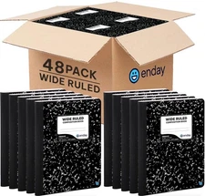 Composition Notebooks Bulk, Wide Ruled Writing Journals in Bulk, Marble Style Ha