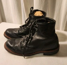 CHIPPEWA BOOT Odessa Aldrich Shoes Black Leather Work Boots 6" 8.5/9 D? SOLD OUT