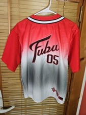 Vintage Fubu Collection Embroidered 05 Script Baseball Jersey Kids M 12-14 20x26