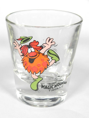 Vintage Bloop the Magic Mountain Troll Shot Glass Amusement Park California