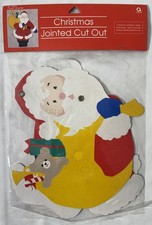 Vintage NOS Amscan 18" Jointed Santa Claus Figure Tall Cardboard Christmas D cor