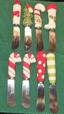 Set of 8 Holiday Cheese Spreaders. 4 Made in Japan. 2 of each set. Used as decor