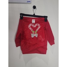 Toddler Girls Nannette Kids Red Christmas/Holiday Sweater, candy cane, size 3T