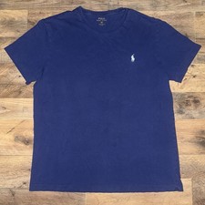 Polo Ralph Lauren V Neck T Shirt Navy Size Medium