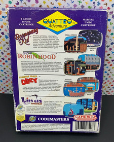 Quattro Adventure Codemasters NES CIB with poster