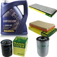 Mann Inspektionspaket 5L Mannol Defender 10W-40 FüR Opel Astra F Caravan 1.7