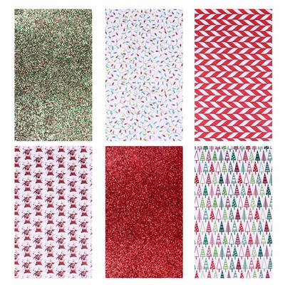 6pcs Weihnachten Thema gedrucktes Set DIY Hair Accessoires Ohrringe Material