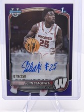 2025-26 Bowman Chrome Basketball PROSPECT AUTOGRAPH Purple /250 John Blackwell 