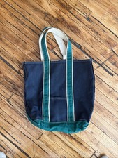 70s/80s LL Bean Crinkle Tag Two Tone Boat And Tote Blue/Green