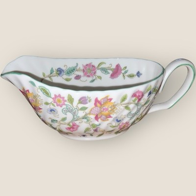 Minton Haddon Hall Sauciere NUR grüner Wellenrand kaum benutzt top