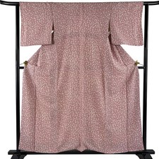 JAPANESE KIMONO FINE PATTERN PINK 157.5cm 5 ft 2 in PURE SILK B0179