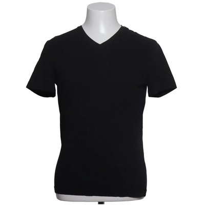 H&M, T-shirt, Größe: M, V-Neck T-Shirt Slim Fit, Schwarz #NeK