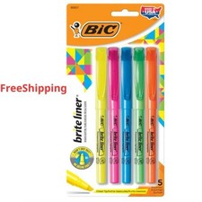 BIC Brite Liner Highlighters Chisel Tip 5-Count Pack of Highlighters Assorted...
