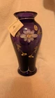 Fenton Royal Purple Colonial Scroll Hand Painted Vase