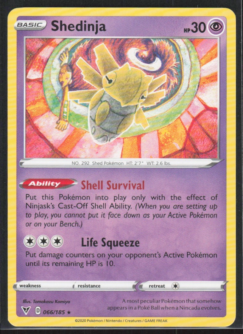 2020 Sword & Shield - Vivid Voltage Shedinja Basic/Rare #66
