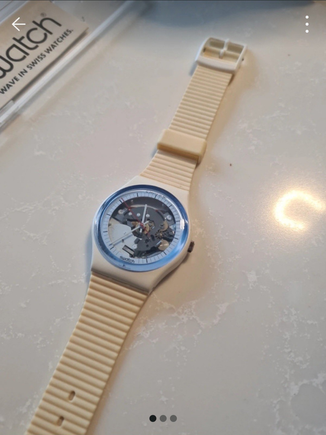 1987 NOS Vintage Gent Swatch White GW110 Knight - vintagewatches.pk