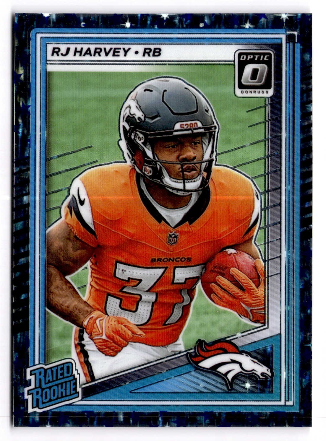 2025 Donruss Optic - Stars Rated Rookie - Rj Harvey #208 Denver Broncos