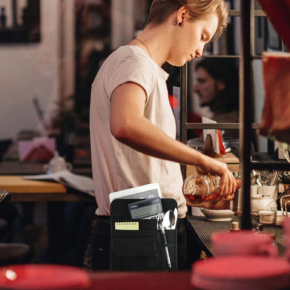 Bolsa de cadera bar restaurante camarero delantal bolsa bolsa de dinero bolsa de cintura delantal de servidor Foto 3 de 4