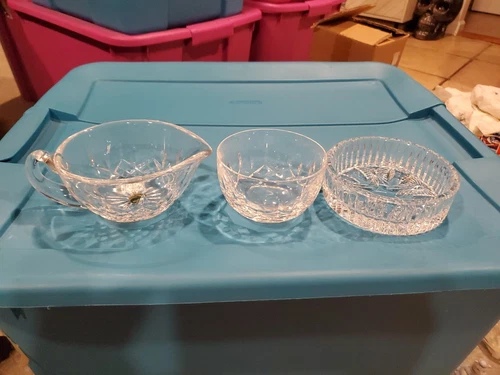 Waterford Crystal Bowl, Server And Ash Tray Lot Of 3