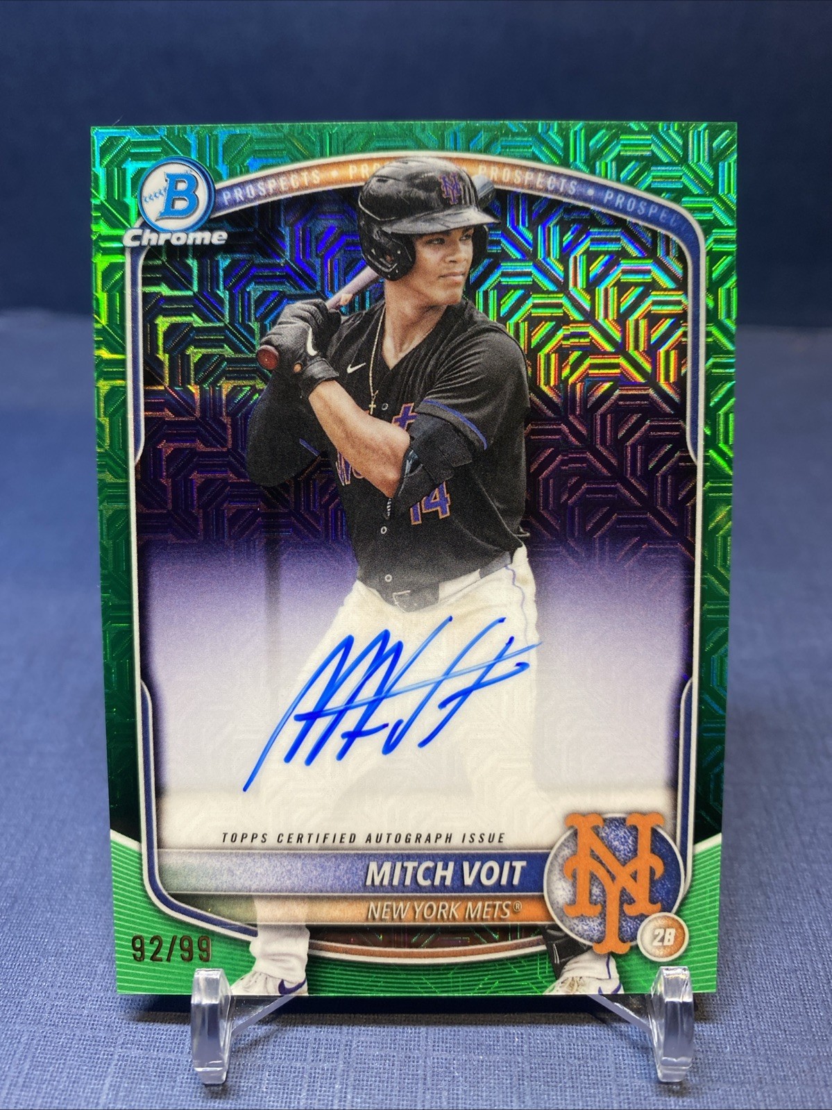 2025 Bowman Draft - MITCH VOIT - 1st Green Mojo Refractor Auto /99 🔥 #BMA-MV