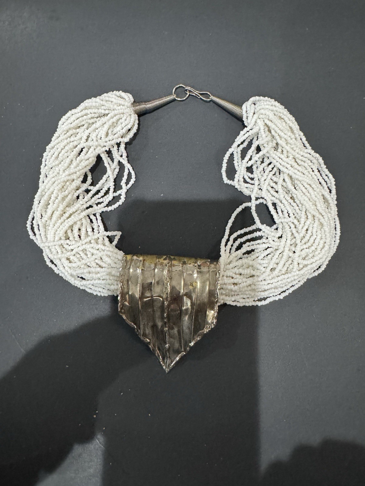 Multi Stand Seed Bread Silver Pendant Necklace D5 - image 1