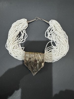 Multi Stand Seed Bread Silver Pendant Necklace D5