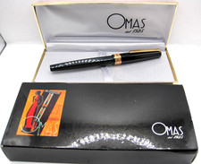 *OMAS 71* FOUNTAIN PEN- STILOGRAFICA-RESINA NERA-SCATOLA OMAS-SEMI FLEX NIB 14 K