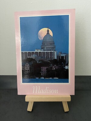 Postkarte Madison, Wisconsin, Sonnenuntergang, Architektur, USA, Amerika, 1991