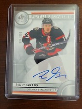 2023-24 SP AUTHENTIC RIDLY GREIG FUTURE WATCH RC AUTO CARD 984/999 SENATORS