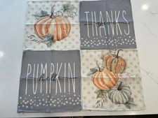 AnyDesign Fall Pillow Cover Watercolor Autumn Thanksgiving Design, 18x18, 4pcs, 