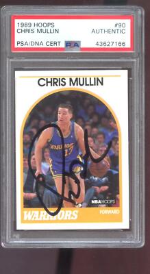 1989-90 Hoops #90 Chris Mullin AUTO SIGNED Autograph Card PSA/DNA 