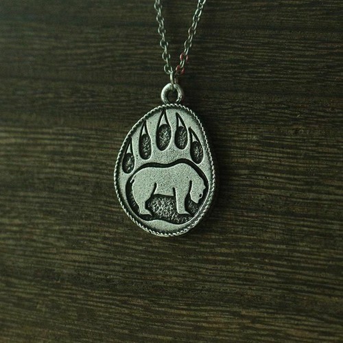 Bear Paw Men Necklace Cute Charm Rope 
