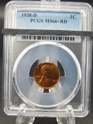 1938-D PCGS MS66+ RD RED Lincoln Wheat Back CENT #BT-32