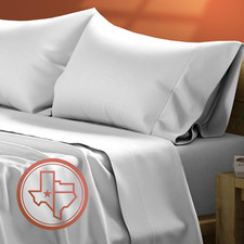 Luxury Egyptian Cotton Twin Sheet Set - 600 TC Deep Pocket, Silver