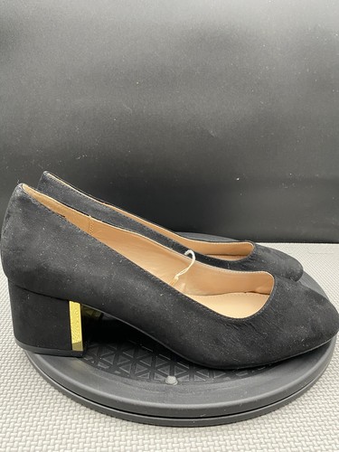 Fioni Shoes Womens Size 9.5 Black Block Heel Court Comfort Pump - 第 1/13 張圖片