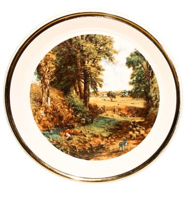 John Constable The Cornfield ''Drinking Boy'' Malteller 17 cm Durchmesser Vintage