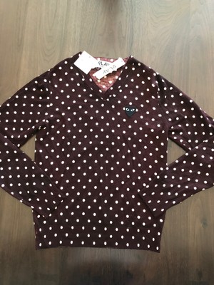 Polka Dot Wool Sweater Merlot 