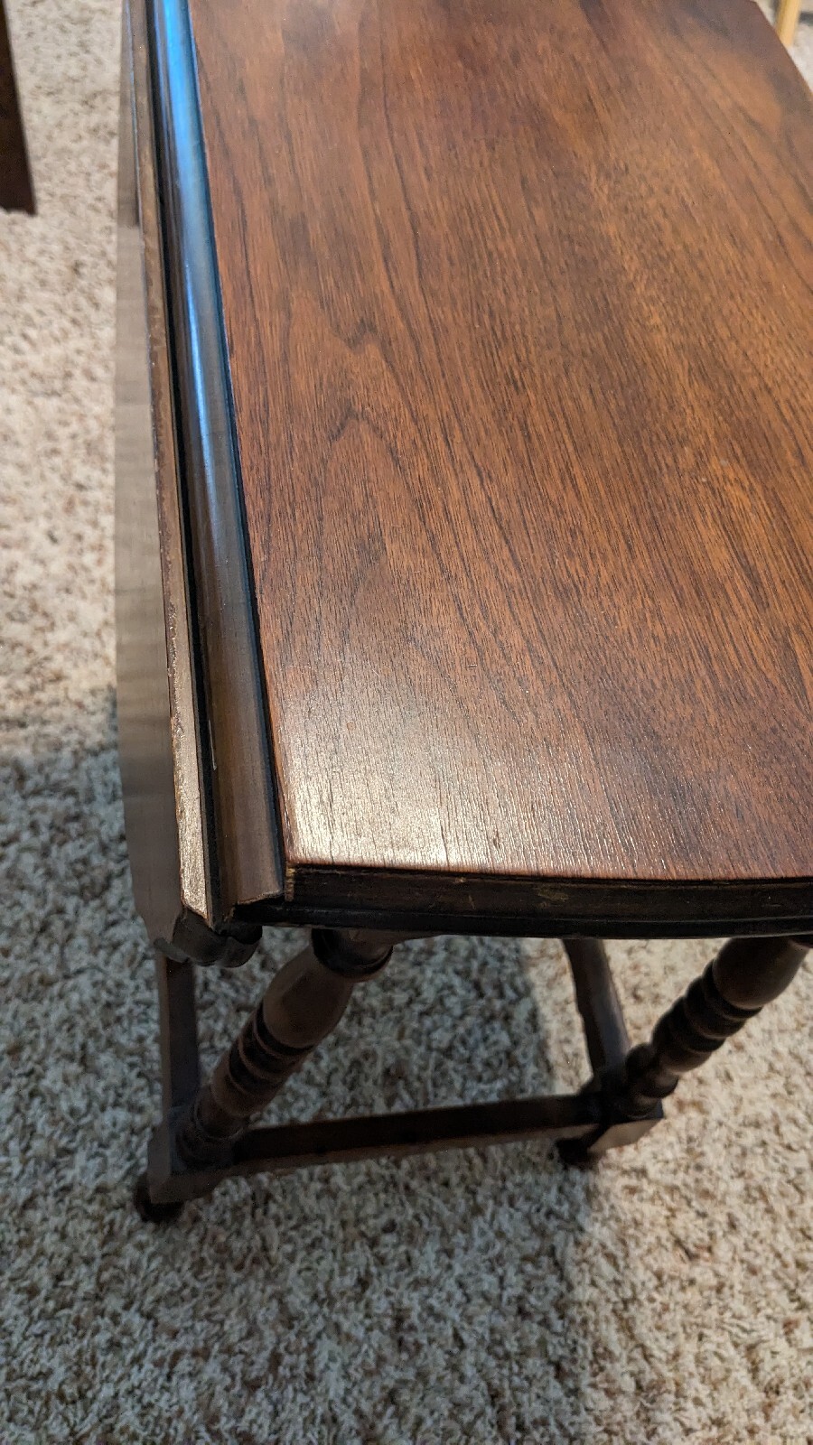 Vintage Oval Butterfly Drop Leaf End Table Original Finish (Lower