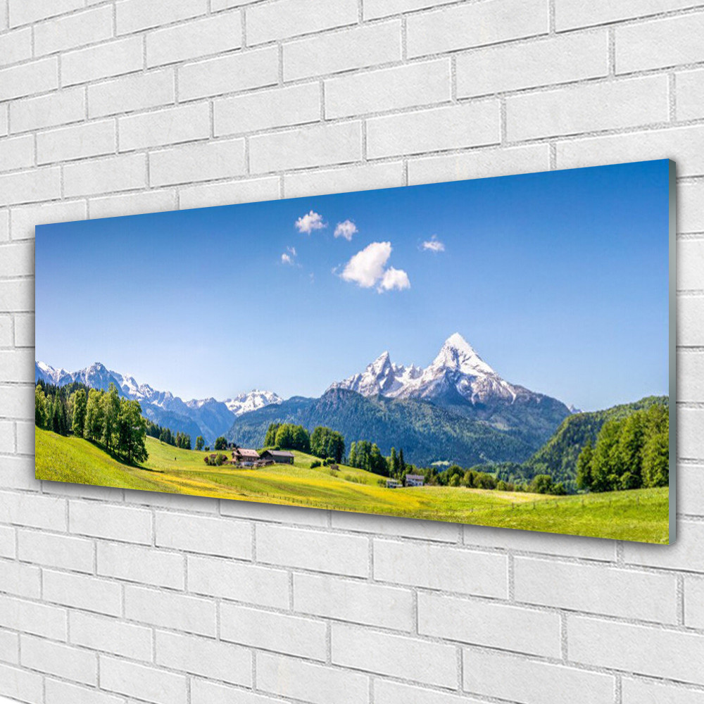 Champs et montagnes en tableau mural Tulup pour sublimer votre chambre en 125x50