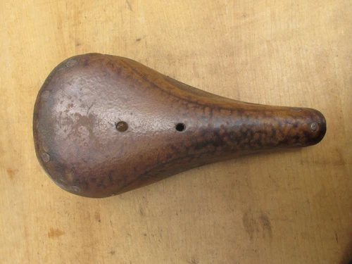 VINTAGE UNIC 42 ANTIQUE RACING LEATHER BICYCLE SADDLE BIKE SADDLE - Picture 3 of 9