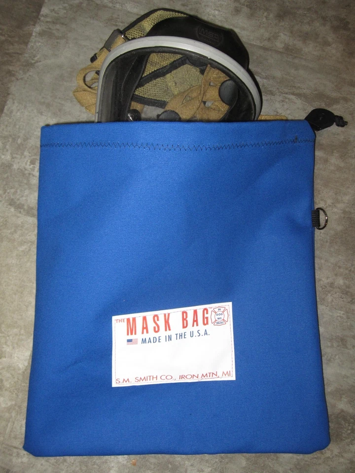 S.M. Smith Co. SCBA Mask Bag, MB2-202, 10 OZ Cotton Canvas W/ Fleece liner,Draw.