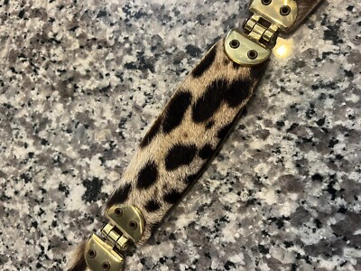 Vintage 40’s 50’s Leopard Spotted Animal Fur Gold Hardware Belt 42” Vtg 40 main image 3