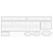 Pro Neck - National Pro - Long  Clear on white decal set