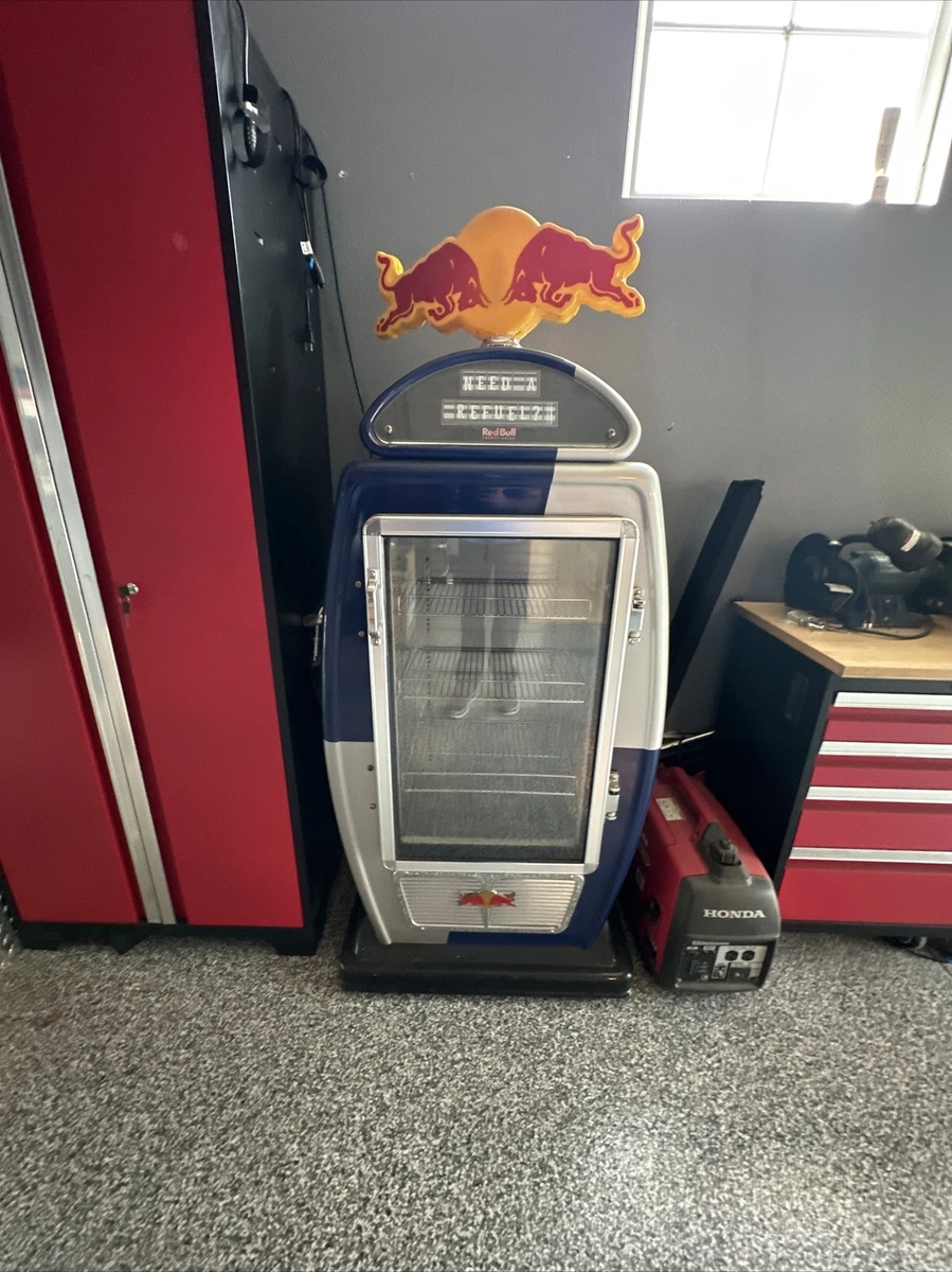 Collectors Item Extremely Rare Full Size Red Bull Cooler Gas Pump. Used