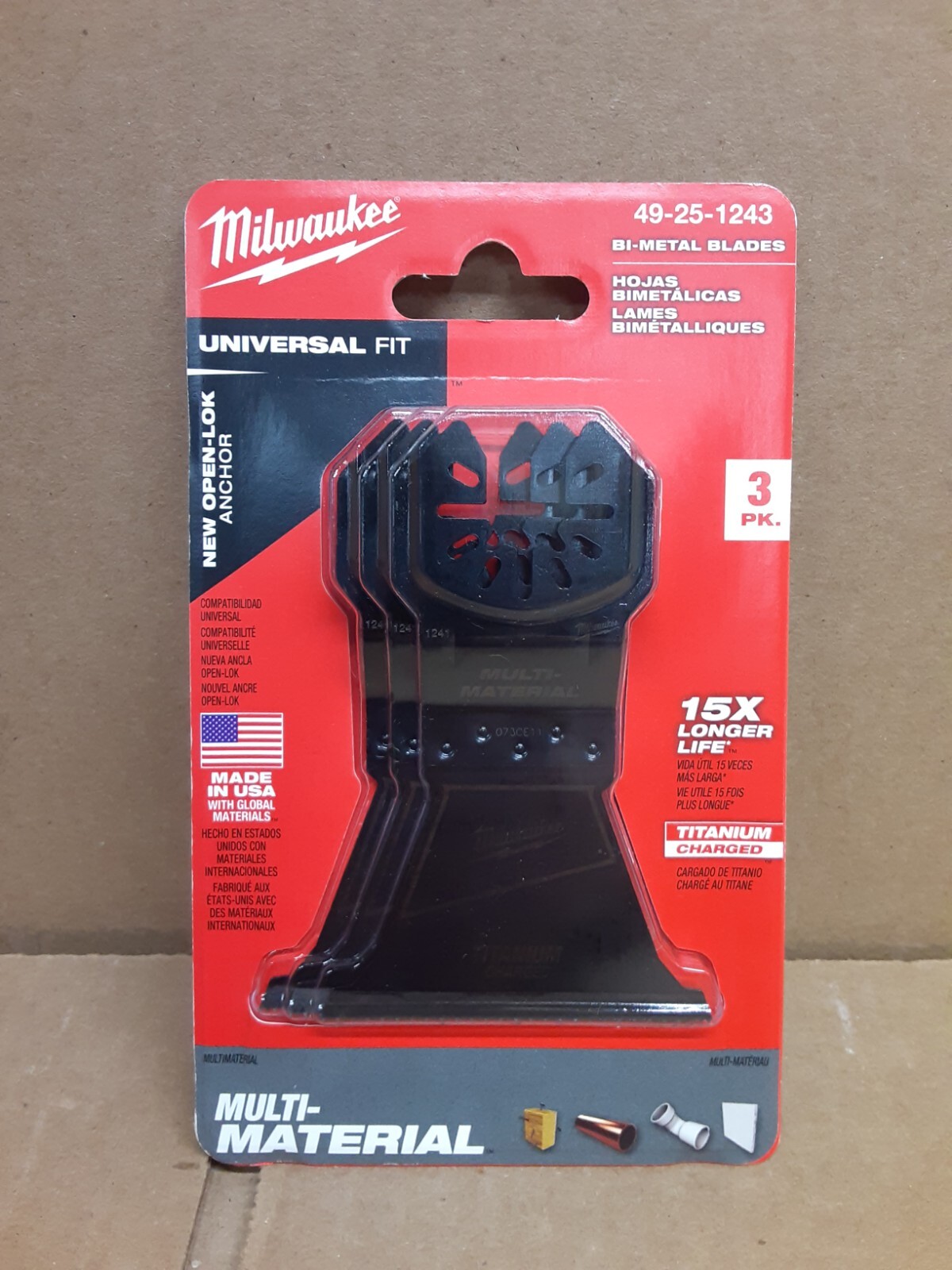 Milwaukee 3 Pk. Oscillating Multi-Tool Bi Metal Blades 49-25-1243
