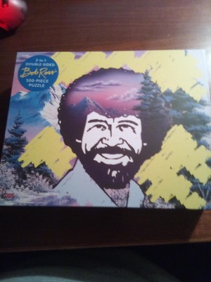 BOB ROSS DOUBLE-SIDED JIGSAW 500 PC. PUZZLE, NEW
