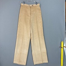 VTG Sears JR Bazaar Womens Thick Corduroy Pants 70s Flare 26" Waist Beige Hippie